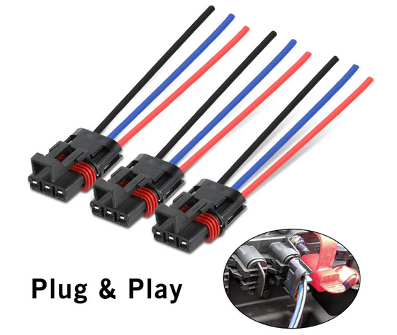 Pulse Bar Power Plug Pigtail Compatible with Polaris RZR Ranger General (3 Pack)