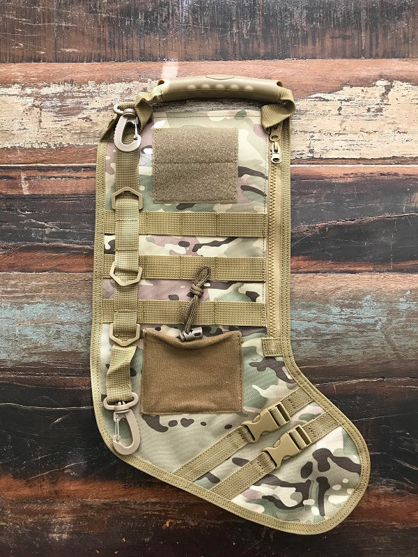 Christmas EDC Stocking with Molle/Velcro/Zipper Pouch